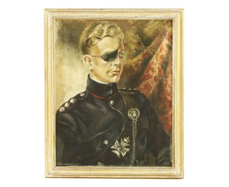 STANLEY WRIGHTCAPTAIN GEOFFREY ELIOT OF THE OXFORDSHIRE AND BUCKINGHAMSHIRE LIGHT INFANTRY (LIEUT), 1945Signed, oil on canvas