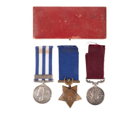 GROUP OF 3 AWARDED TO REGIMENTAL SERGEANT MAJOR J PEDLEY 4TH ROYAL IRISH DRAGOON GUARDS Egypt Medal, Tel-El-Kebir correctly e