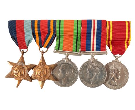A CAMPAIGN GROUP 1939/45 StarBurma StarDefence MedalWar MedalFor Exemplary Fire Service. Stn Officer Harold R Gilyeat.Swing M