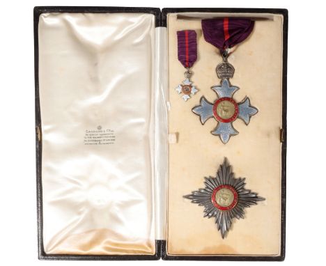 GROUP TO SIR DR GERMAN SIMS WOODHEAD KBE, A celebrated pathologist Cased KBE (Military) & Breast Star, with miniature KBEMini