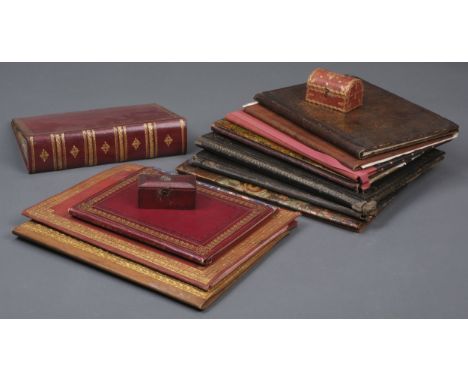 * Blotters. 11 desk blotters, 19th/early 20th-century, comprising 10 leather-bound, many with elaborate gilt decoration and o