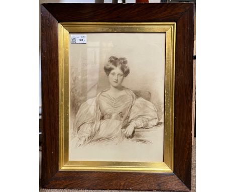* Follower of Sir Thomas Lawrence (1769-1830). Portrait of a Woman, pen, ink and brown wash, on wove paper laid onto card, mo