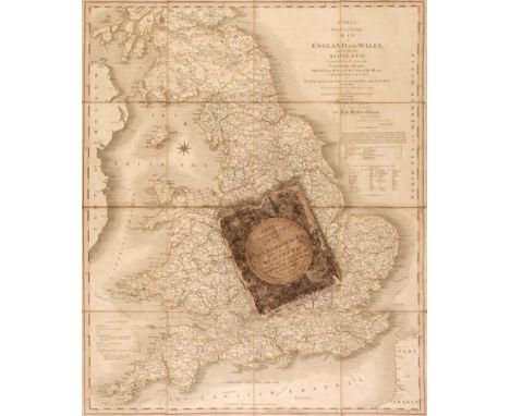 Cary (John). Cary's Reduction of his Large Map of England and Wales with part of Scotland, comprehending the whole of the Tur