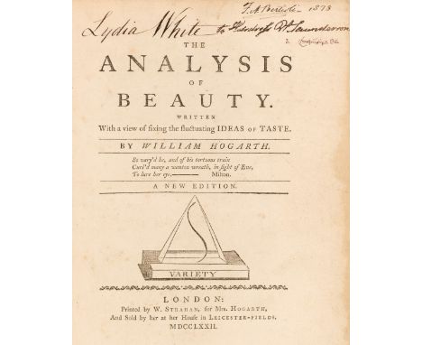 Hogarth (William). The Analysis of Beauty. Written with a view of fixing the fluctuating ideas of taste, New edition, London:
