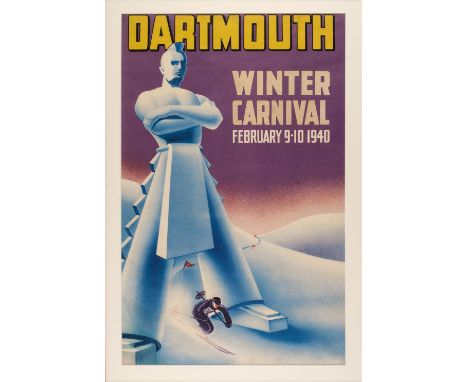 * Dartmouth Winter Carnival. 1940, colour lithograph poster, some marks and creases, several closed tears (without loss), low