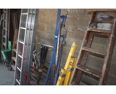 Four metal sash clamps