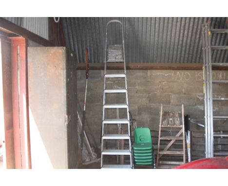 An aluminium step ladder