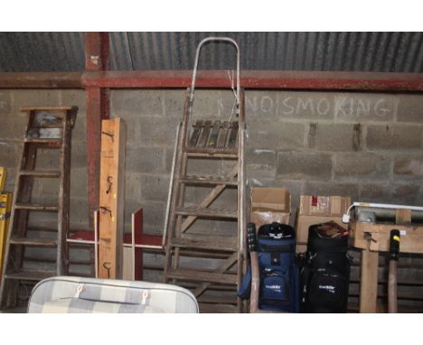 A wooden step ladder