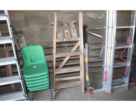 A wooden step ladder