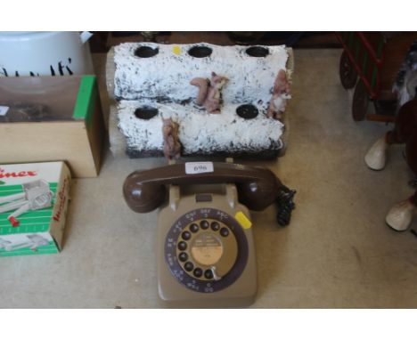 A rotary dial telephone