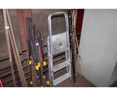 A metal step ladder