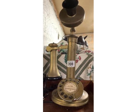 HEAVY BRASS STICK TELEPHONE