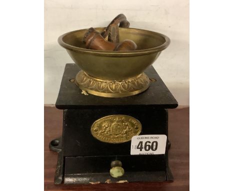 KEMRICK &amp; SONS VINTAGE IRON &amp; BRASS COFFEE MILL