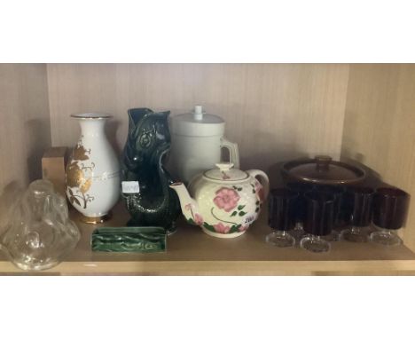 SHELF OF GLASS &amp; CHINA