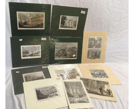 FOLDER CONTAINING ITEMS FROM AN ANTIQUARIAN PRINT DEALER BEING LONDON VIEWS, MANY HAND COLOURED, ALL INDIVIDUALLY PRICED. AVE