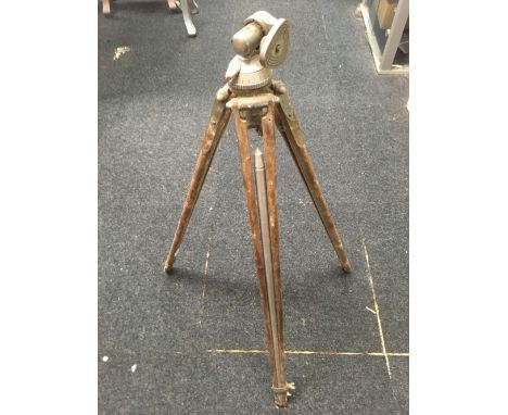 VINTAGE METAL &amp; WOOD CAMERA TRIPOD