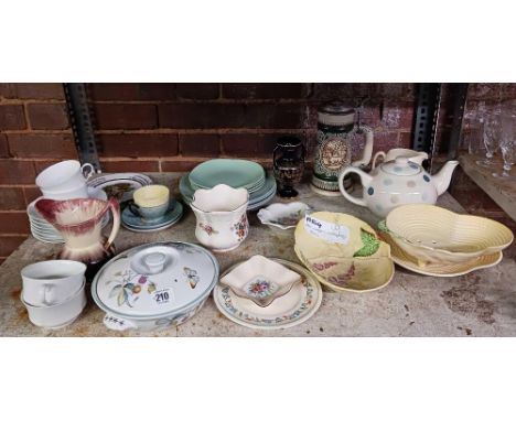 SHELF OF VINTAGE &amp; CONTEMPORARY CHINA INCL; A STEIN