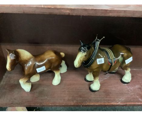 LARGE MELBA WARE SHIRE HORSE &amp; 1 OTHER 