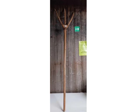 VINTAGE WOODEN HAY TURNING FORK