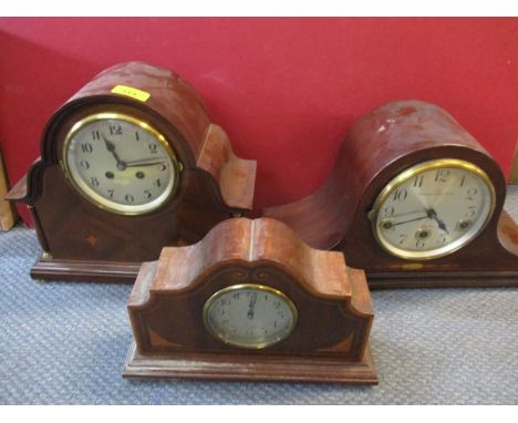 An early 20th century mahogany cased Camerer Cuss &amp; Co mantel clock and two others. Location:Front Rostrum