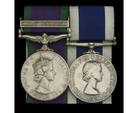 Pair: Air Mechanic First Class R. Wood, Royal Navy  General Service 1962-2007, 1 clasp, Malay Peninsula (FX.821712 R. Wood. A