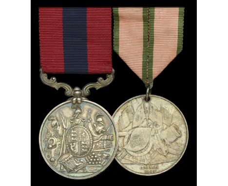 A Crimean War D.C.M. pair awarded to Gunner W. Taylor, Royal Artillery  Distinguished Conduct Medal, V.R. (Gunner & Driver W.