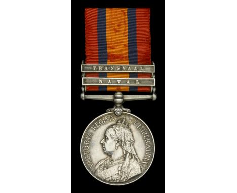 Queen’s South Africa 1899-1902, 2 clasps, Natal, Transvaal (Capt. C. W. N. Brown-Constable. Edin: Co. R.G.A.) toned, good ver