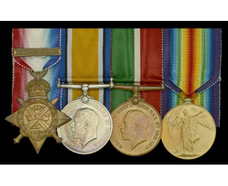 Four: Private F. J. Broomfield, Hampshire Regiment, later Mercantile Marine  1914 Star, with clasp (6664 Pte F. J. Broomfield