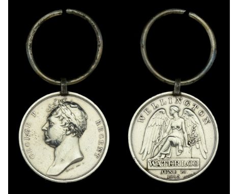 Waterloo 1815 (James Hill. Smith, Royal Horse Artillery.) fitted with original steel clip and later ring suspension, light ed