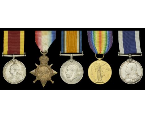 Five: Chief Stoker W. Curtice, Royal Navy, who drowned on active duty on 4 April 1918  China 1900, no clasp (W. Courtice [sic