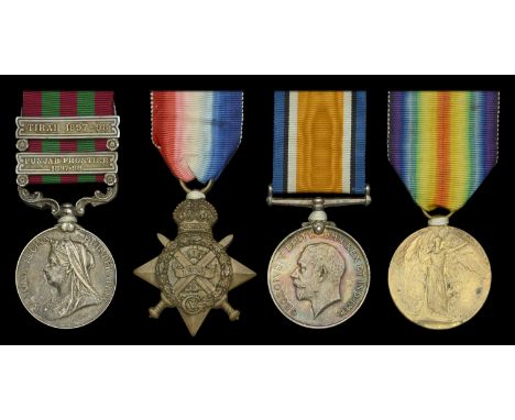 Four: Corporal R. Guilmartin, Royal Field Artillery, later Tank Corps  India General Service 1895-1902, 2 clasps, Punjab Fron