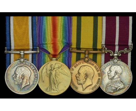 Four: Lance Corporal H. Eggleton, 1/9th Battalion, Hampshire Regiment, who was awarded the Meritorious Service Medal for his 