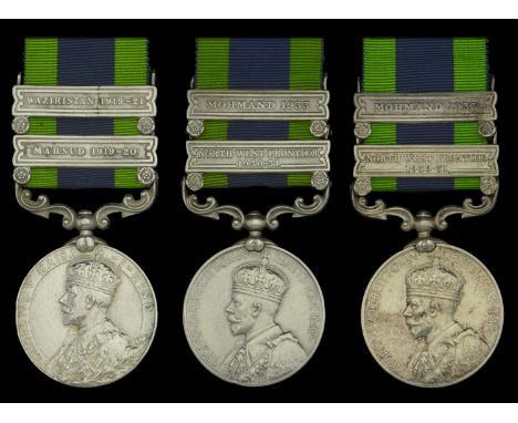 India General Service 1908-35, 2 clasps (3), Mahsud 1919-20, Waziristan 1919-21 (2608 Havr. Lilbahadur Sahi, 2-9 Grks.); Nort
