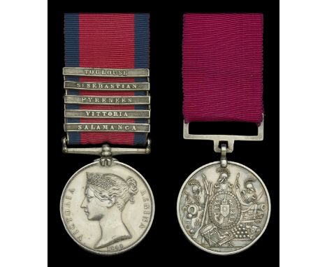 Pair: Gunner and Driver John Boyd, Royal Artillery   Military General Service 1793-1814, 5 clasps, Salamanca, Vittoria, Pyren