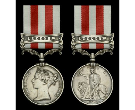 The Indian Mutiny medal awarded to Assistant Surgeon L. F. Dickson, 2nd Sikh Police Corps, who was also attached ‘in medical 