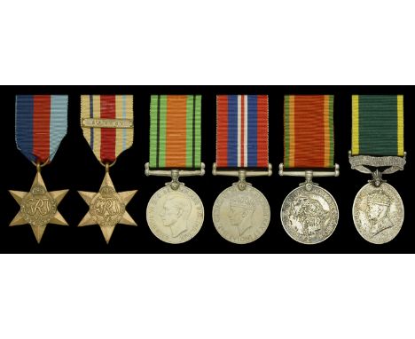 Six: Sapper A. J. Janse Van Rensburg, South African Engineer Corps  1939-45 Star; Africa Star, 1 clasp, 8th Army; Defence and