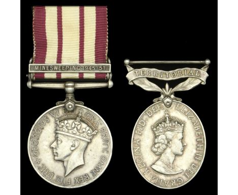 Pair: Lance-Corporal R. B. Gorman, Cheshire Yeomanry, late Royal Navy  Naval General Service 1915-62, 1 clasp, Minesweeping 1