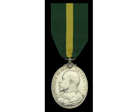 Territorial Force Efficiency Medal, E.VII.R. (68 Pte J. Day. 7/Hants: Regt) very fine £80-£100  ---  Awarded his Territorial 