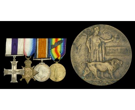 A rare Great War July 1917 ‘Canal Bank, Ypres’ Tunneller’s M.C. group of four awarded to Captain E. J. Q. Dickson, 255th Tunn