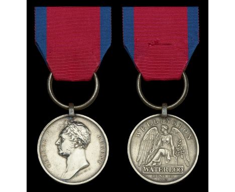 The Waterloo medal awarded to Lieutenant Herman Wolrabe, 1st Light Battalion, King’s German Legion, who was severely wounded 