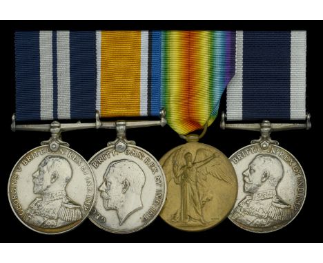 A Great War D.S.M. group of four awarded to Chief Stoker H. C. Tibble, Royal Navy, a long-served submariner decorated for his