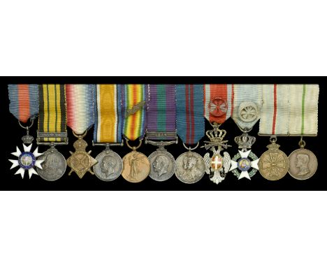 The mounted group of eleven miniature dress medals worn by Lieutenant-Colonel Frederick Cunliffe-Owen, C.M.G., Royal Artiller