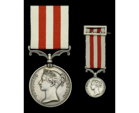 The Indian Mutiny medal awarded to Corporal W. G. Morey, who was wounded in action while serving with the Bengal Yeomanry Cav