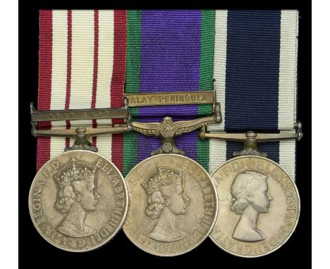 Three: Petty Officer R. F. Dagger, Royal Navy  Naval General Service 1915-62, 1 clasp, Near East (P/JX. 857142 R. F. Dagger. 