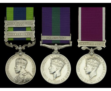 Three: Corporal H. J. Pottle, Hampshire Regiment  India General Service 1908-35, 2 clasps, Mohmand 1933, North West Frontier 