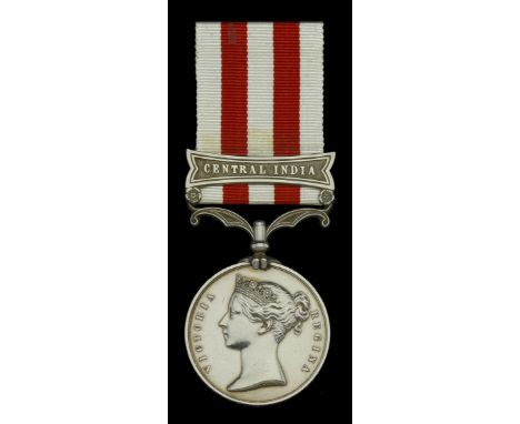 The Indian Mutiny Medal awarded to Sub-Conductor W. H. West, Siege Train, late Bombay Horse Artillery, who was killed in acti