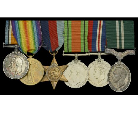 Six: Flying Officer W. A. Walker, Royal Air Force Volunteer Reserve, late Manchester Regiment  British War Medal 1914-20 (250