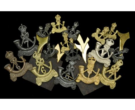 King’s African Rifles Insignia. A selection of insignia including: 6th Battalion Officers cap badges silvered; another bronze