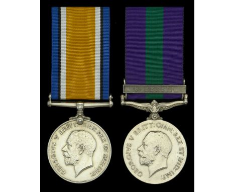 Pair: Private T. Robinson, Hampshire Regiment  British War Medal 1914-20 (41875 Pte. T. Robinson. Hamps. R.); General Service