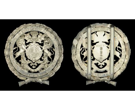 East Yorkshire Regiment Regimental Shooting Badge. A silver Regimental Shooting Badge HM Birmingham 1883 EU, laurel wreath wi